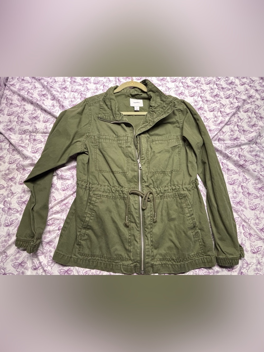 Old Navy Olive Green Drawstring Utility Jacket